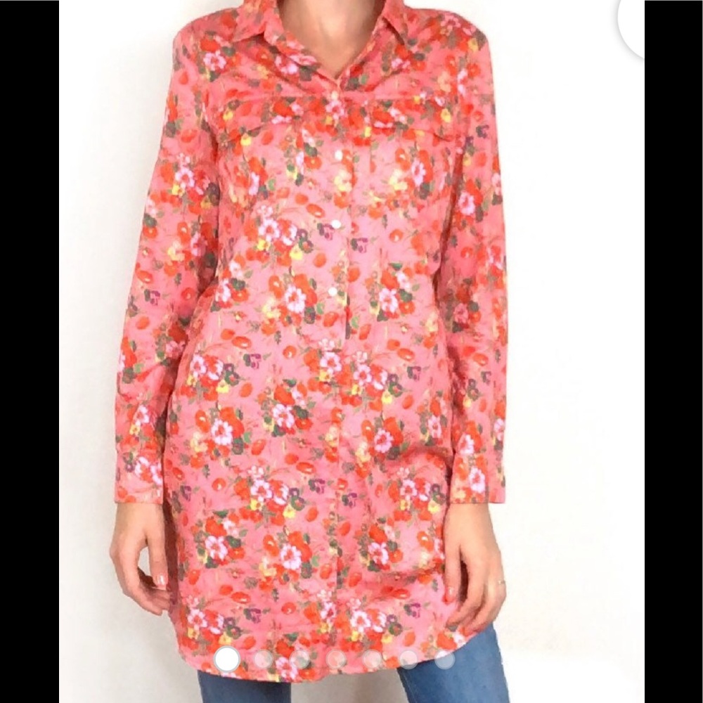 Gap floral button front short dress size small